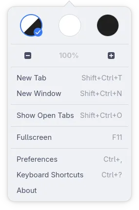 Menu do terminal Ptyxis, em que se define o estilo de cores do terminal.